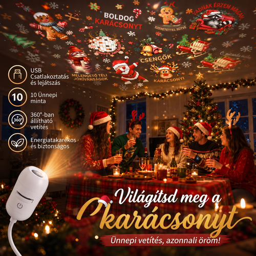 Vitalisys® 5D Intelligens Csillagprojektor 🌌 – Több mint 30 dinamikus jelenet és alkalmazáson keresztüli vezérlés 🍈