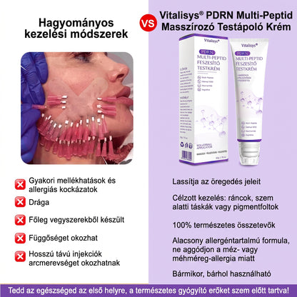 Vitalisys®🎉 PDRN Multi-Peptide Masszírozó Testgörgő Krém – Anti-aging, hidratáló, bőr megerősítő és emelő hatású, bőrápoló, egyenletes színű, pattanások és sötét foltok kezelése, szemölcsök és anyajegyek eltávolítása, valamint pikkelysömör enyhítése.