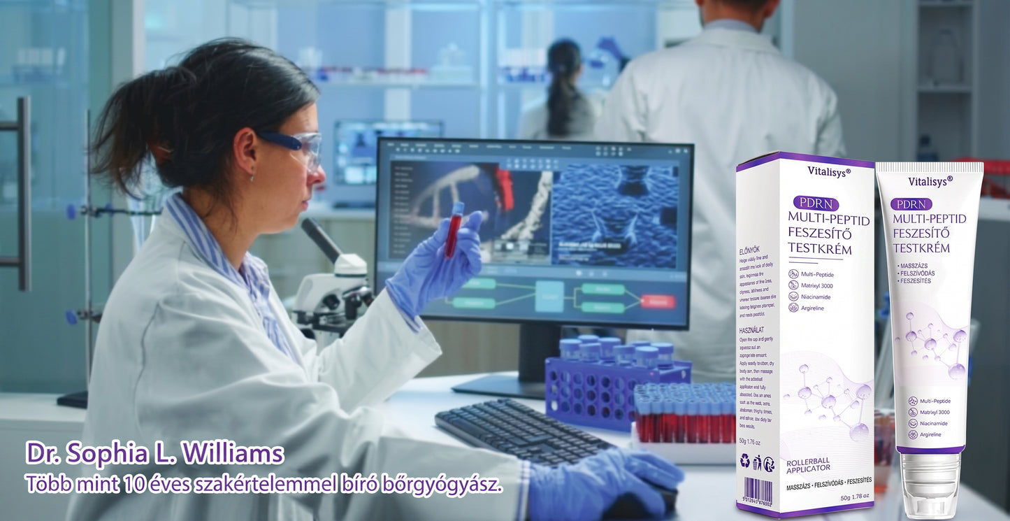 Vitalisys®🎉 PDRN Multi-Peptide Masszírozó Testgörgő Krém – Anti-aging, hidratáló, bőr megerősítő és emelő hatású, bőrápoló, egyenletes színű, pattanások és sötét foltok kezelése, szemölcsök és anyajegyek eltávolítása, valamint pikkelysömör enyhítése.