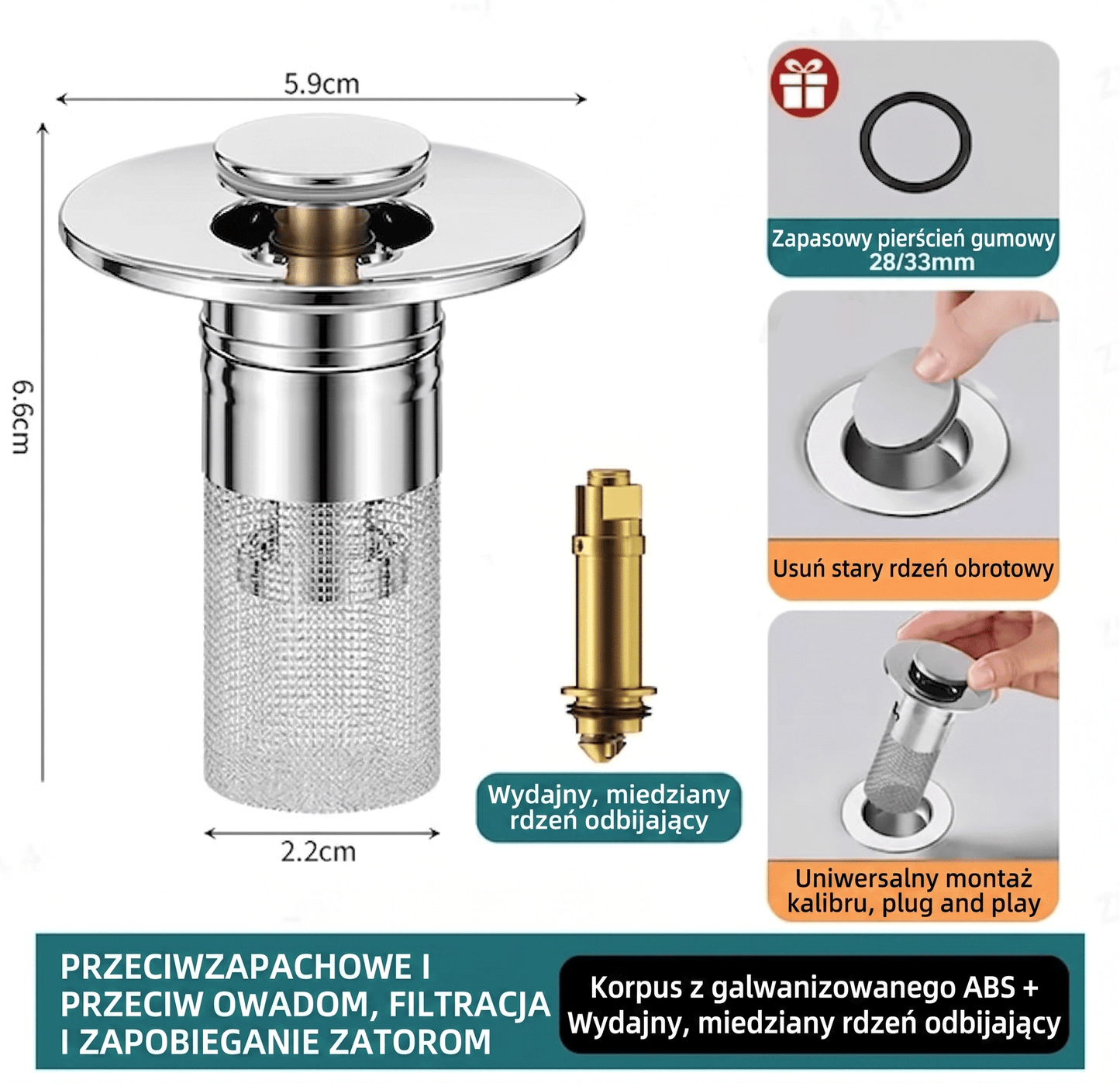 👑Ostatni dzień promocji – 49% taniej👑Otwierany sitko do odpływu zlewu – 🛀Usuwa nieprzyjemne zapachy i zapobiega zatkaniu