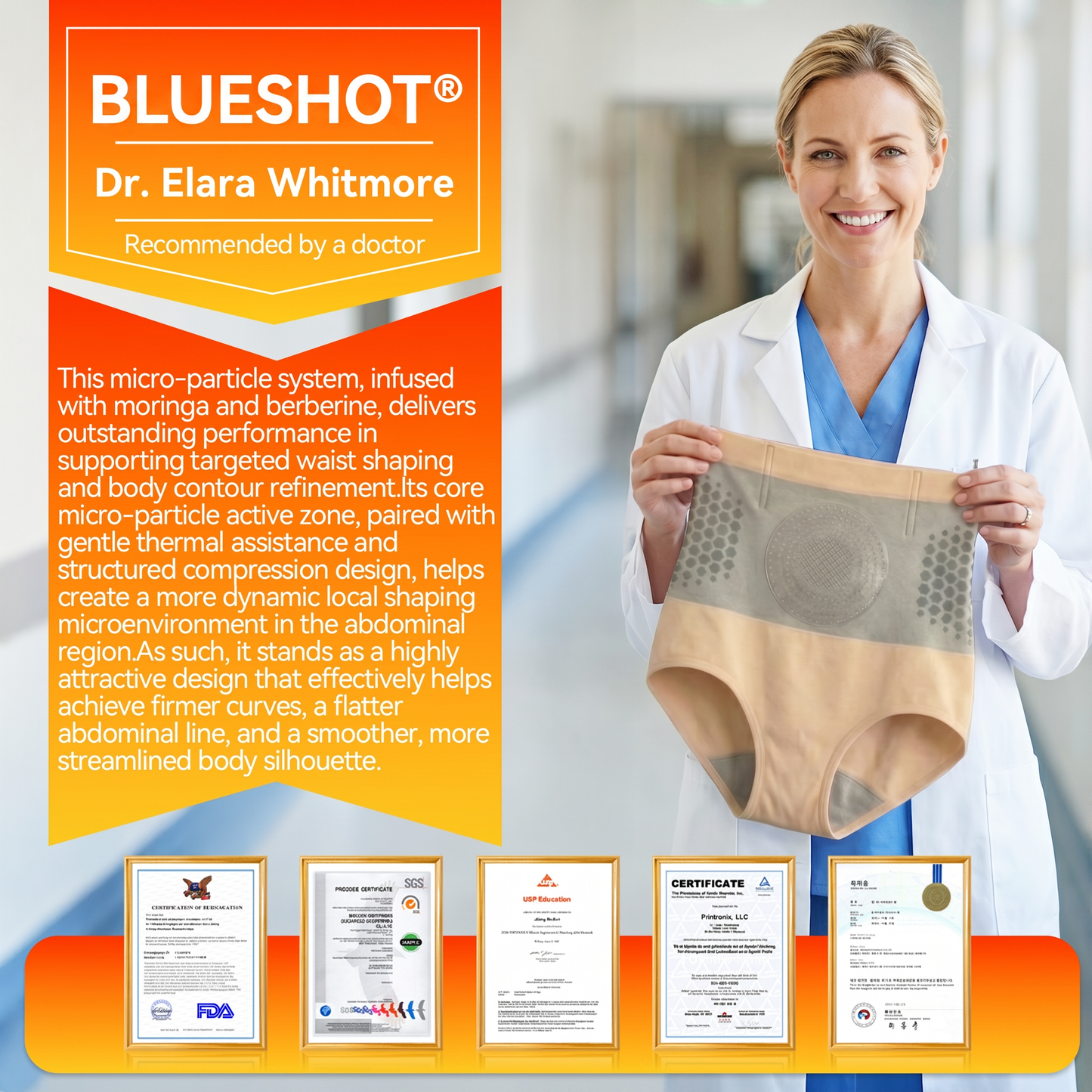 🎈Tienda Oficial de la Marca🫐 BLUESHOT® 2026 – Pantalones Cortos 4 en 1 con Micro-Partículas de Moringa & Berberina para Moldear y Quemar Grasa