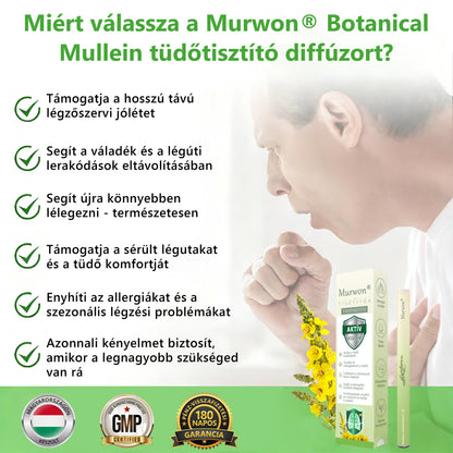 🇭🇺 Kiváló minőségű magyar termék, hazai szállítással ❤️ Murwon® gyógynövényes tüdőtisztító párologtató 🥐(👨‍⚕️ Hatékony segítség: köhögés, torokgyulladás, légszomj, váladékképződés, orrdugulás, hörghurut, allergiás tünetek és tüdőpanaszok esetén)